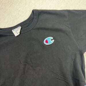 Champion Reverse Weave Crop Top Black Medium Boxy Logo Tee Streetwear